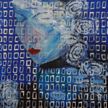 Licht der Lianenfrau - Weibliche Kraft leben - Malerei Ausdruck von  Emotion mit Licht, Farbe und Form. Acryl auf Leinwand 60x60 cm birgitneururer.com