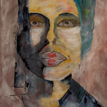 Licht der Lianenfrau - Weibliche Kraft leben - Malerei Ausdruck von  Emotion mit Licht, Farbe und Form. Acryl auf Leinwand 70x100 cm birgitneururer.com