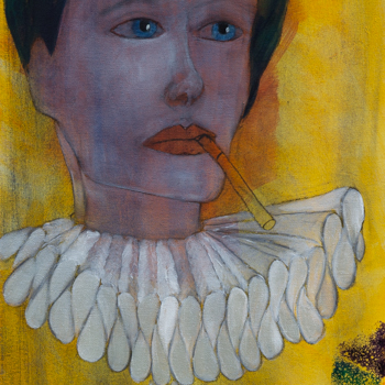 Licht der Lianenfrau - Weibliche Kraft leben - Malerei Ausdruck von  Emotion mit Licht, Farbe und Form. Acryl auf Leinwand, 40x120 cm. Titel: Orakel & Botschaft, birgitneururer.com