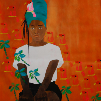 Das Licht der Lianenfrau - Weibliche Kraft leben - Malerei Ausdruck von Emotion mit Licht, Farbe und Form. Acryl auf Leinwand, 160 x 110 cm. Titel: Welt&Brasilien.
birgitneururer.com