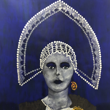 Das Licht der Lianenfrau - Weibliche Kraft leben - Malerei Ausdruck von Emotion mit Licht, Farbe und Form. Acryl auf Leinwand, 160 x 110 cm. Titel: Kokoschnik
birgitneururer.com