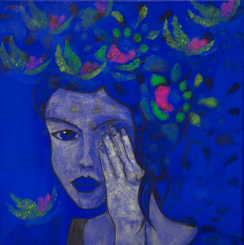 Das Licht der Lianenfrau - Weibliche Kraft leben - Malerei Ausdruck von Emotion mit Licht, Farbe und Form. Acryl auf Leinwand, 50x50 cm.
Titel: Wasser&Göttin.
birgitneururer.com